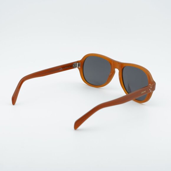 Celine CL40298I 45A CELINE 3 DOTS Sunglasses Brown Aviator Frame, Grey Lenses - Picture 8 of 9